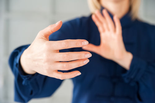 Tai Chi Chuan hands, in ward off right posture; image is next to the custom amount payment form